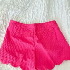 Lilly Pulitzer Hot Pink Scalloped High Waist Shorts